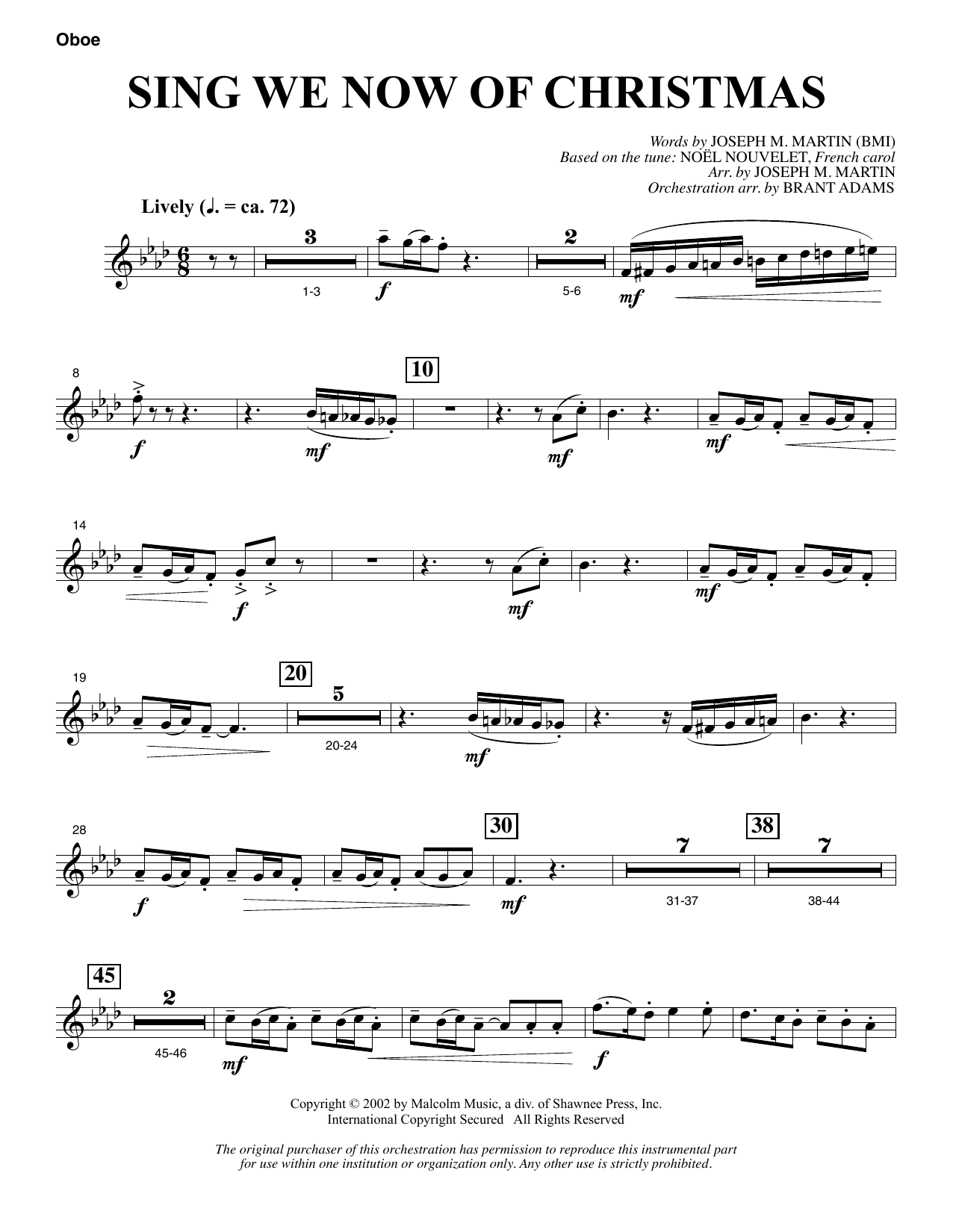 Learn to play Joseph M. Martin Sing We Now Of Christmas (from Morning Star) - Oboe sheet music for Choir Instrumental Pak in minutes. Price: 8.9900$ Joseph M. Martin Sing We Now Of Christmas (from Morning Star) - Oboe sheet music notes and chords arranged for Choir Instrumental Pak