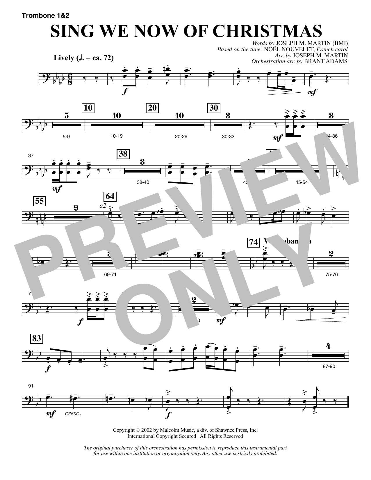 Learn to play Joseph M. Martin Sing We Now Of Christmas (from Morning Star) - Trombone 1 & 2 sheet music for Choir Instrumental Pak in minutes. Price: 8.9900$ Joseph M. Martin Sing We Now Of Christmas (from Morning Star) - Trombone 1 & 2 sheet music notes and chords arranged for Choir Instrumental Pak