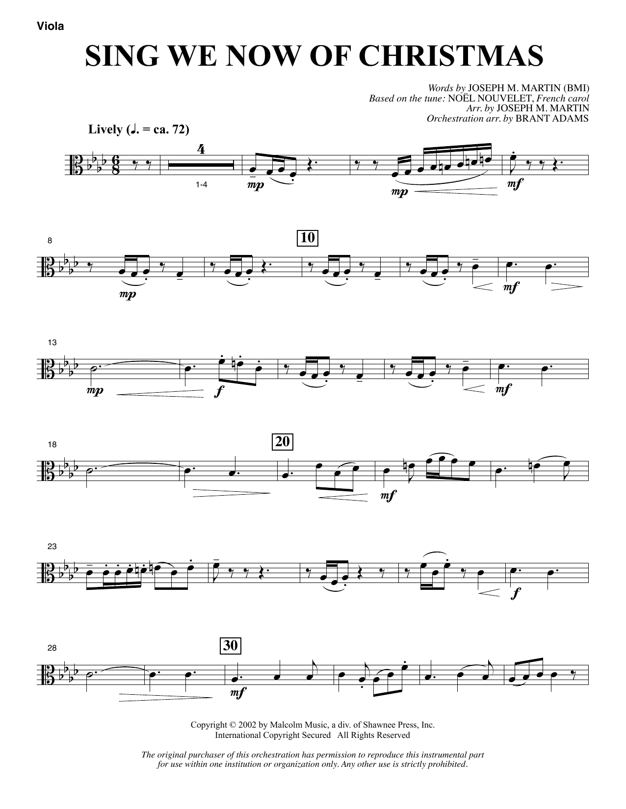 Learn to play Joseph M. Martin Sing We Now Of Christmas (from Morning Star) - Viola sheet music for Choir Instrumental Pak in minutes. Price: 8.9900$ Joseph M. Martin Sing We Now Of Christmas (from Morning Star) - Viola sheet music notes and chords arranged for Choir Instrumental Pak