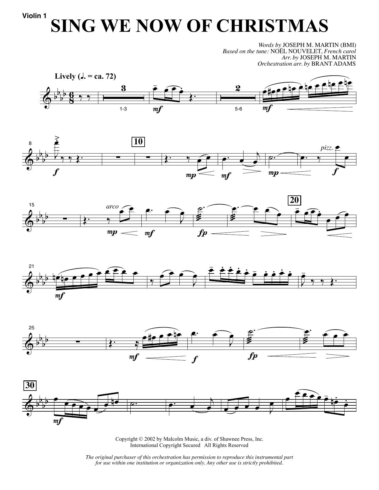 Learn to play Joseph M. Martin Sing We Now Of Christmas (from Morning Star) - Violin 1 sheet music for Choir Instrumental Pak in minutes. Price: 8.9900$ Joseph M. Martin Sing We Now Of Christmas (from Morning Star) - Violin 1 sheet music notes and chords arranged for Choir Instrumental Pak