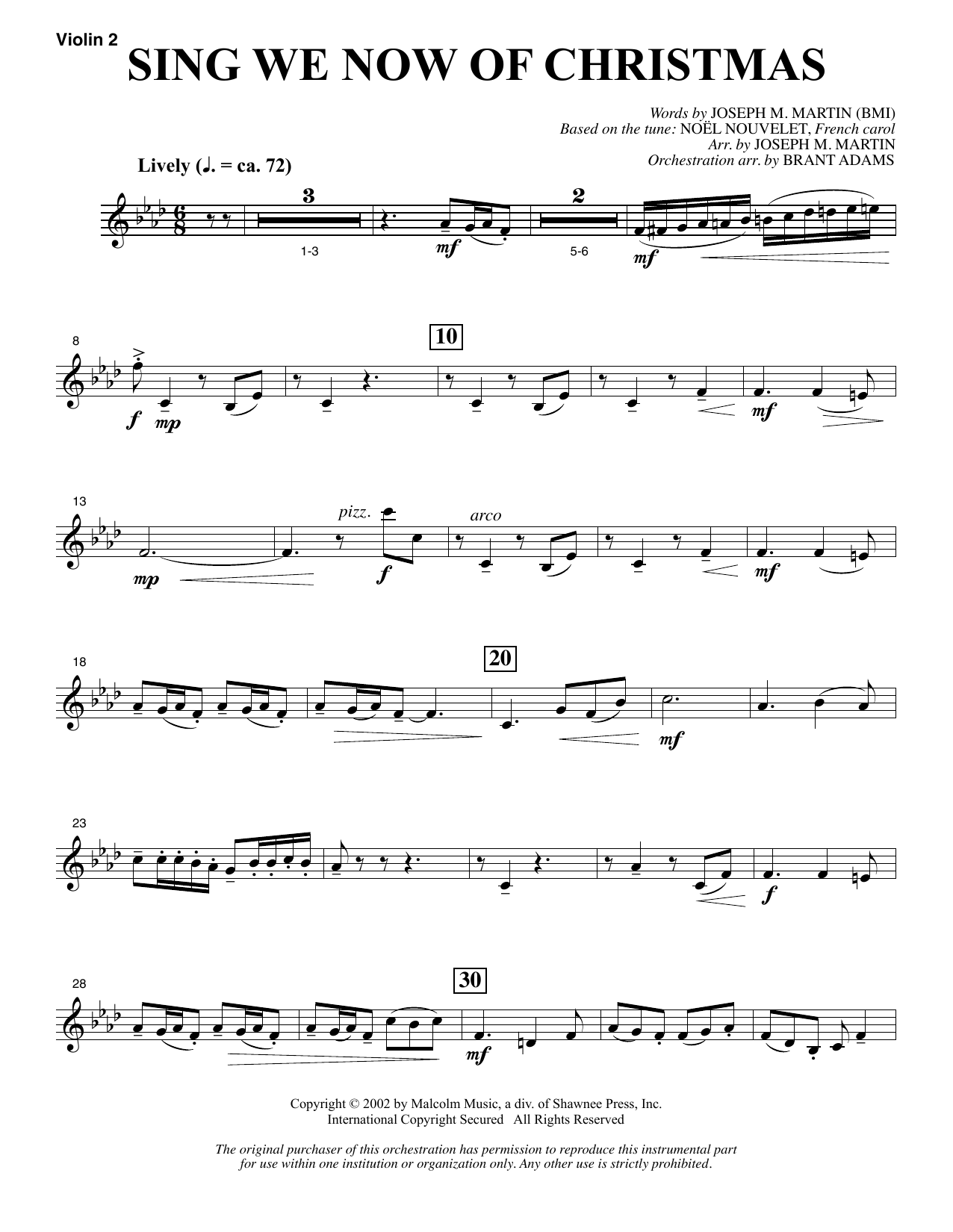 Learn to play Joseph M. Martin Sing We Now Of Christmas (from Morning Star) - Violin 2 sheet music for Choir Instrumental Pak in minutes. Price: 8.9900$ Joseph M. Martin Sing We Now Of Christmas (from Morning Star) - Violin 2 sheet music notes and chords arranged for Choir Instrumental Pak