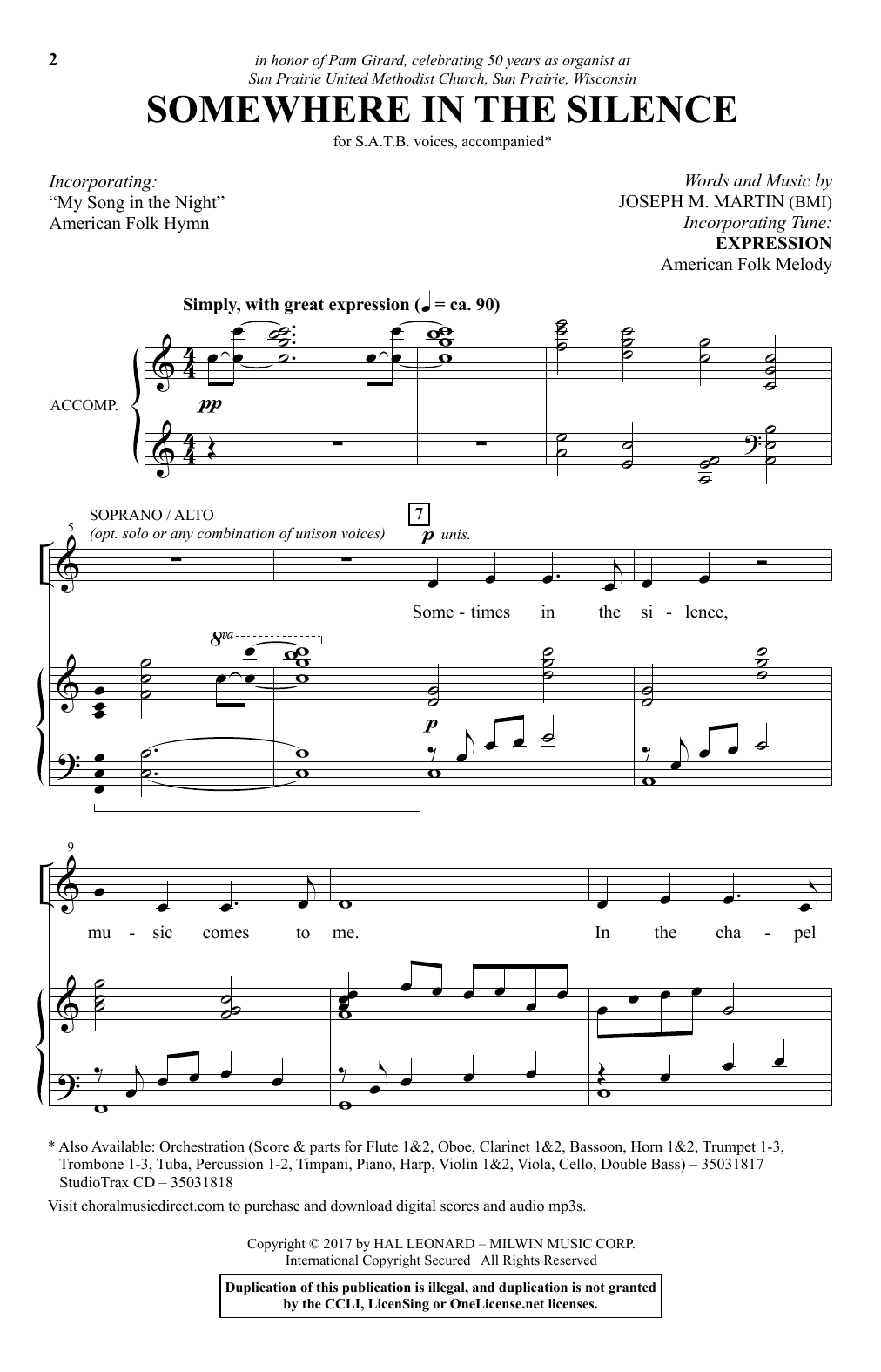 Learn to play Joseph M. Martin Somewhere In The Silence sheet music for SATB Choir in minutes. Joseph M. Martin Somewhere In The Silence sheet music notes and chords. Download Printable PDF.