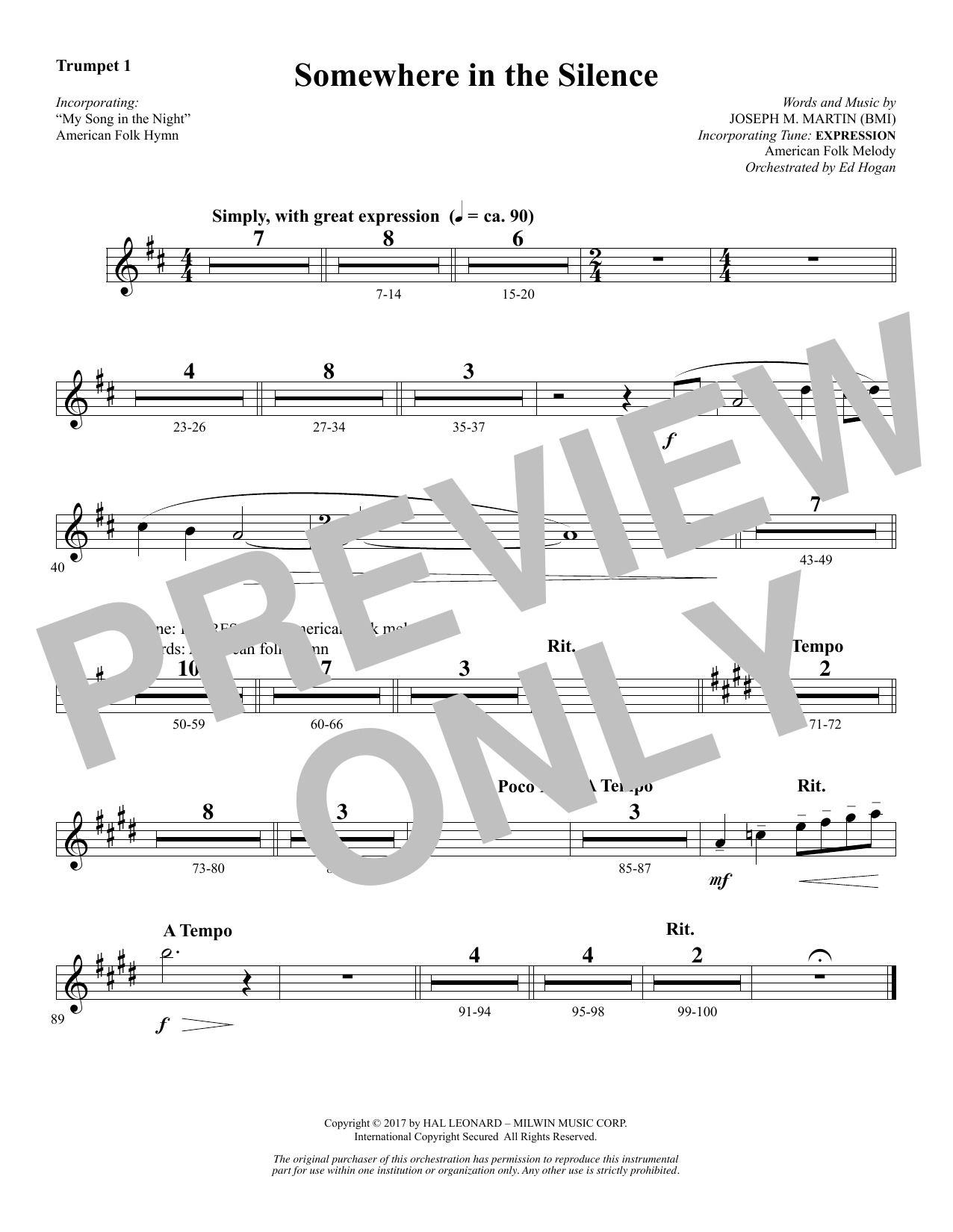 Learn to play Joseph M. Martin Somewhere in the Silence - Bb Trumpet 1 sheet music for Choir Instrumental Pak in minutes. Joseph M. Martin Somewhere in the Silence - Bb Trumpet 1 sheet music notes and chords. Download Printable PDF.