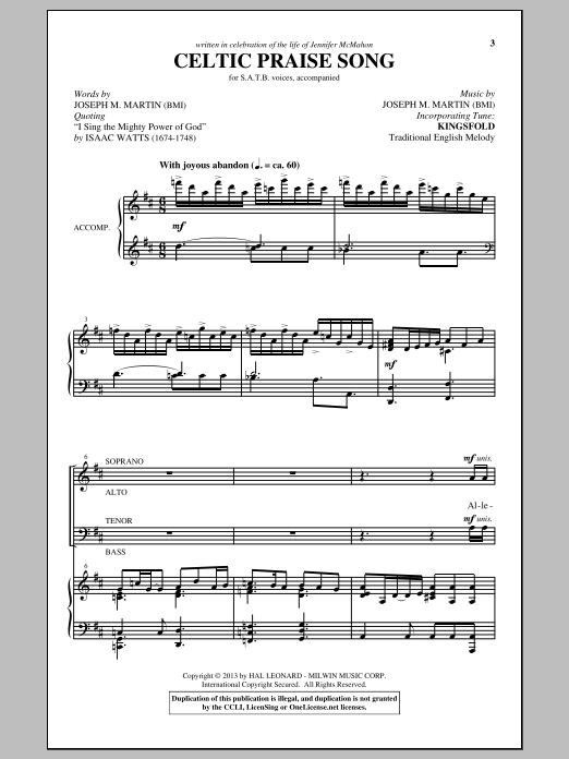 Learn to play Joseph M. Martin The Celtic Choir sheet music for SATB Choir in minutes. Joseph M. Martin The Celtic Choir sheet music notes and chords. Download Printable PDF.