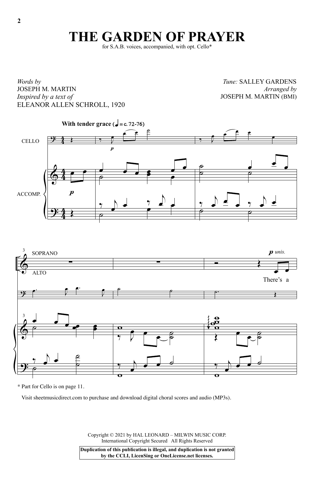 Learn to play Joseph M. Martin The Garden Of Prayer sheet music for SAB Choir in minutes. Price: 3.9900$ Joseph M. Martin The Garden Of Prayer sheet music notes and chords arranged for SAB Choir