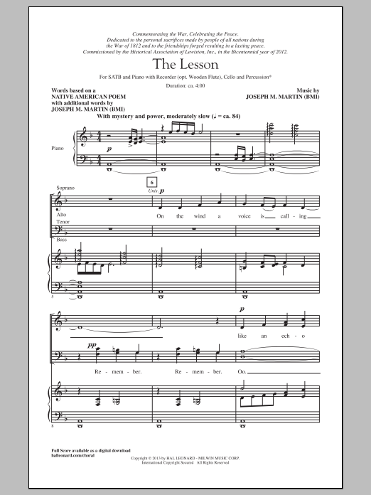 Joseph M. Martin The Lesson sheet music notes and chords. Download Printable PDF.