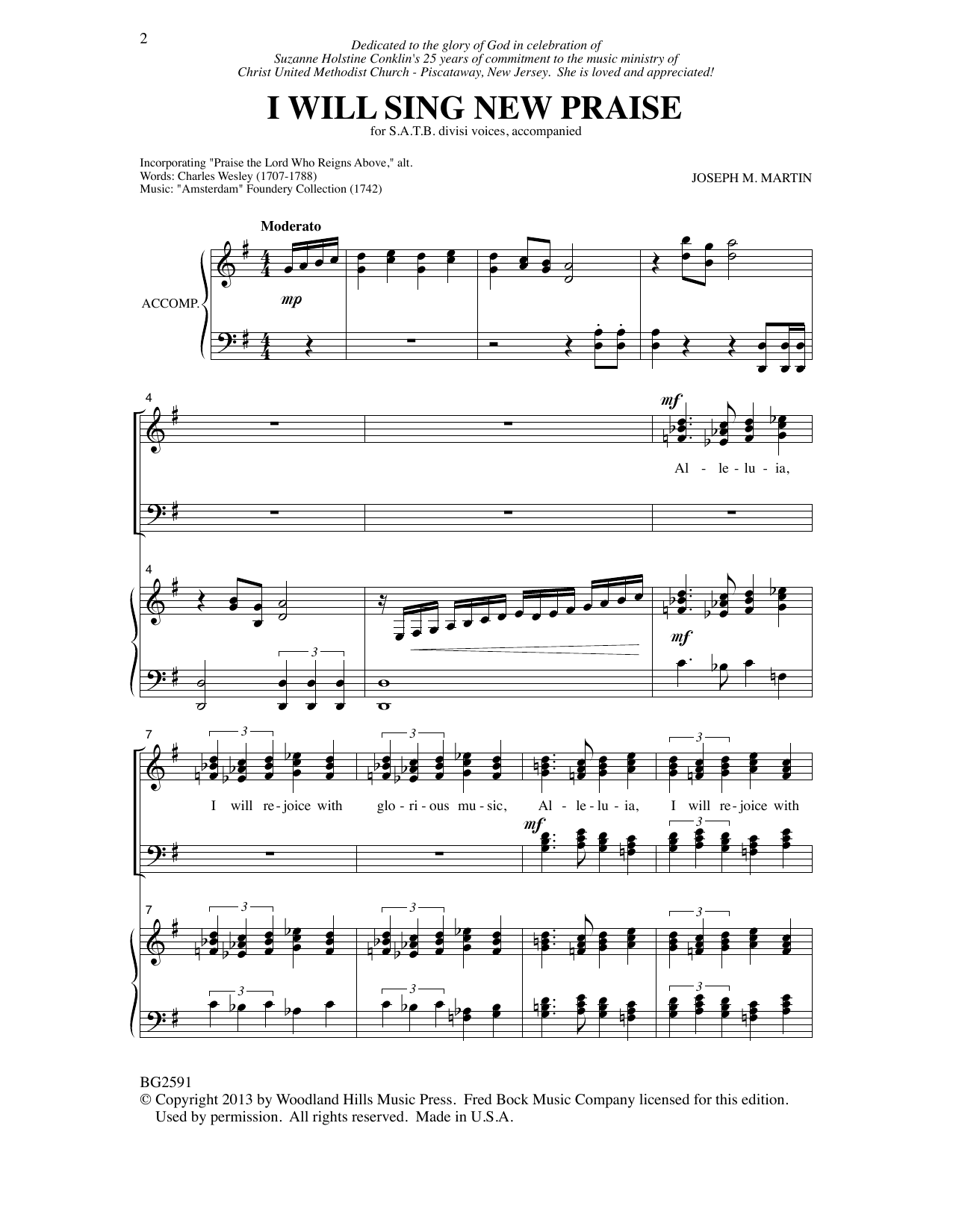 Learn to play Joseph Martin I Will Sing New Praise sheet music for SATB Choir in minutes. Price: 3.9900$ Joseph Martin I Will Sing New Praise sheet music notes and chords arranged for SATB Choir