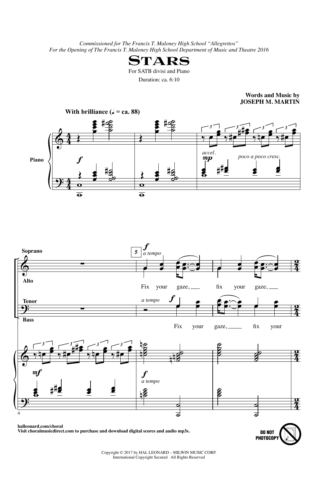 Joseph Martin Stars sheet music notes and chords. Download Printable PDF.