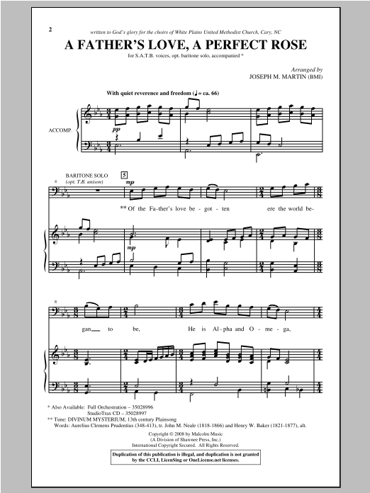 Learn to play Joseph M. Martin A Father's Love, A Perfect Rose sheet music for SATB Choir in minutes. Price: 3.9900$ Joseph M. Martin A Father's Love, A Perfect Rose sheet music notes and chords arranged for SATB Choir