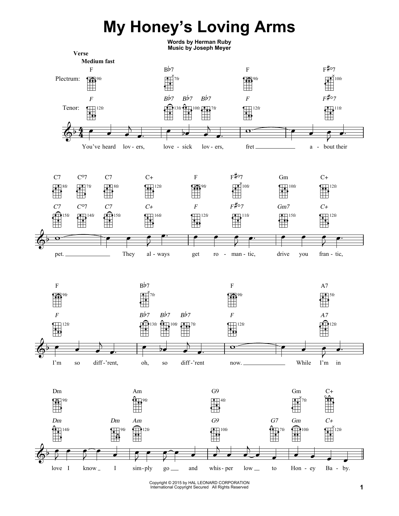 Learn to play Joseph Meyer My Honey's Loving Arms sheet music for Banjo Tab in minutes. Price: 7.8900$ Joseph Meyer My Honey's Loving Arms sheet music notes and chords arranged for Banjo Tab