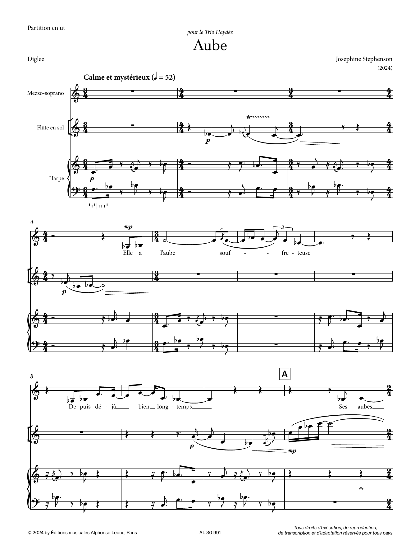 Josephine Stephenson Aube sheet music notes and chords. Download Printable PDF.