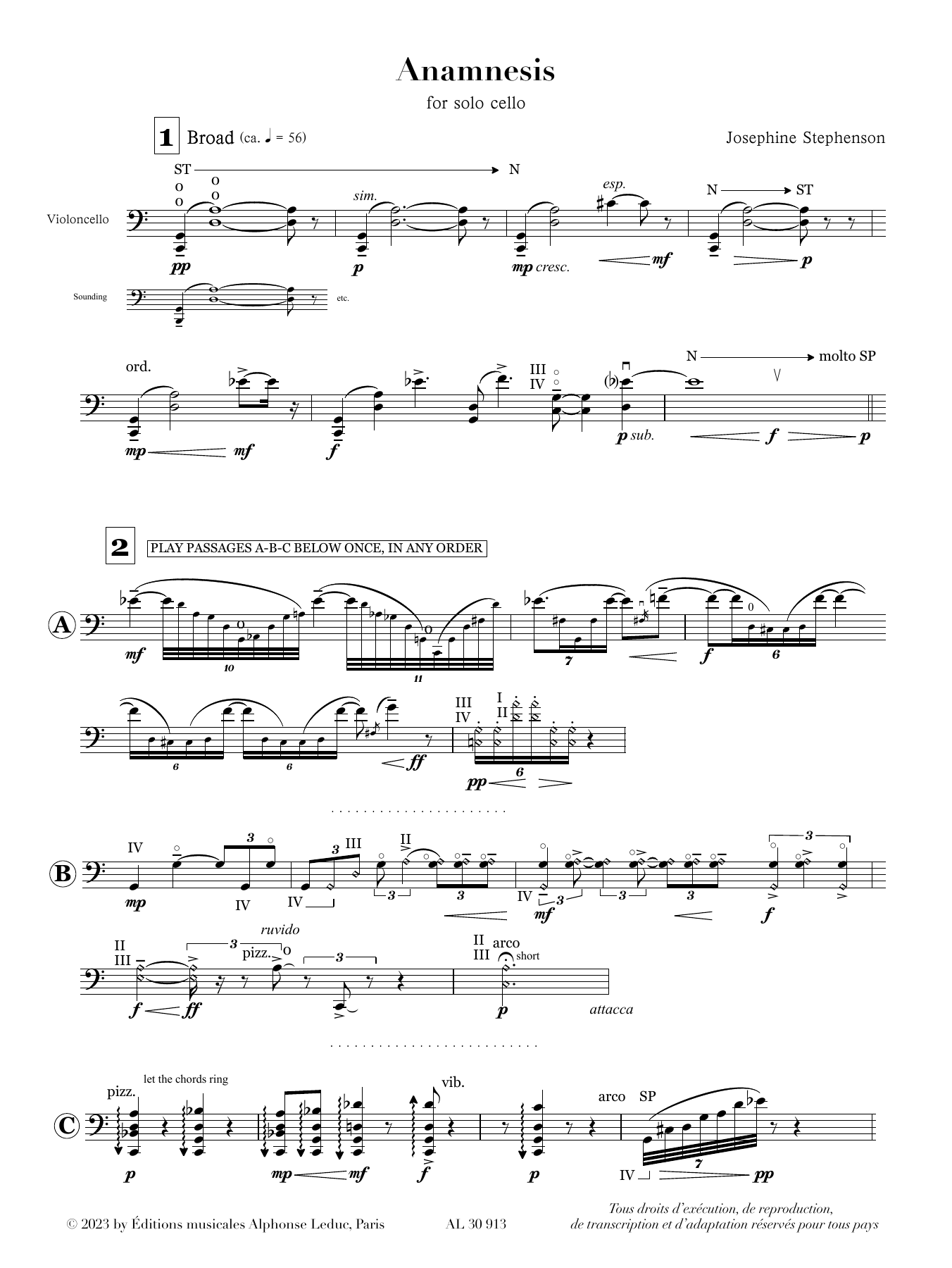 Josephine Stephenson Anamnesis sheet music notes and chords. Download Printable PDF.