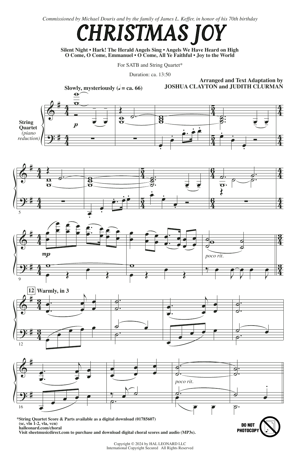 Josh Clayton and Judith Clurman Christmas Joy sheet music notes and chords arranged for SATB Choir