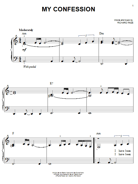 Josh Groban My Confession sheet music notes and chords. Download Printable PDF.