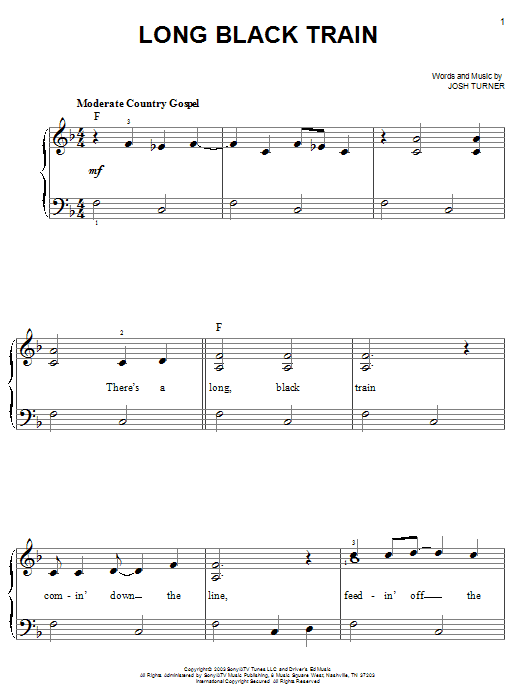 Josh Turner Long Black Train sheet music notes and chords. Download Printable PDF.