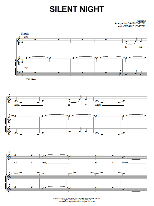 Josh Groban Silent Night sheet music notes and chords. Download Printable PDF.