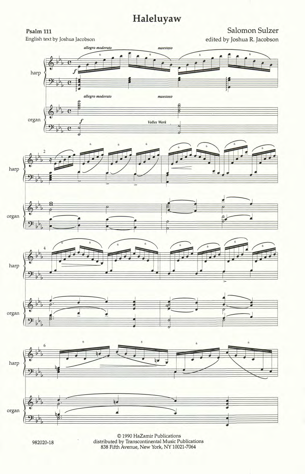 Joshua R. Jacobson Halleluyaw sheet music notes and chords. Download Printable PDF.