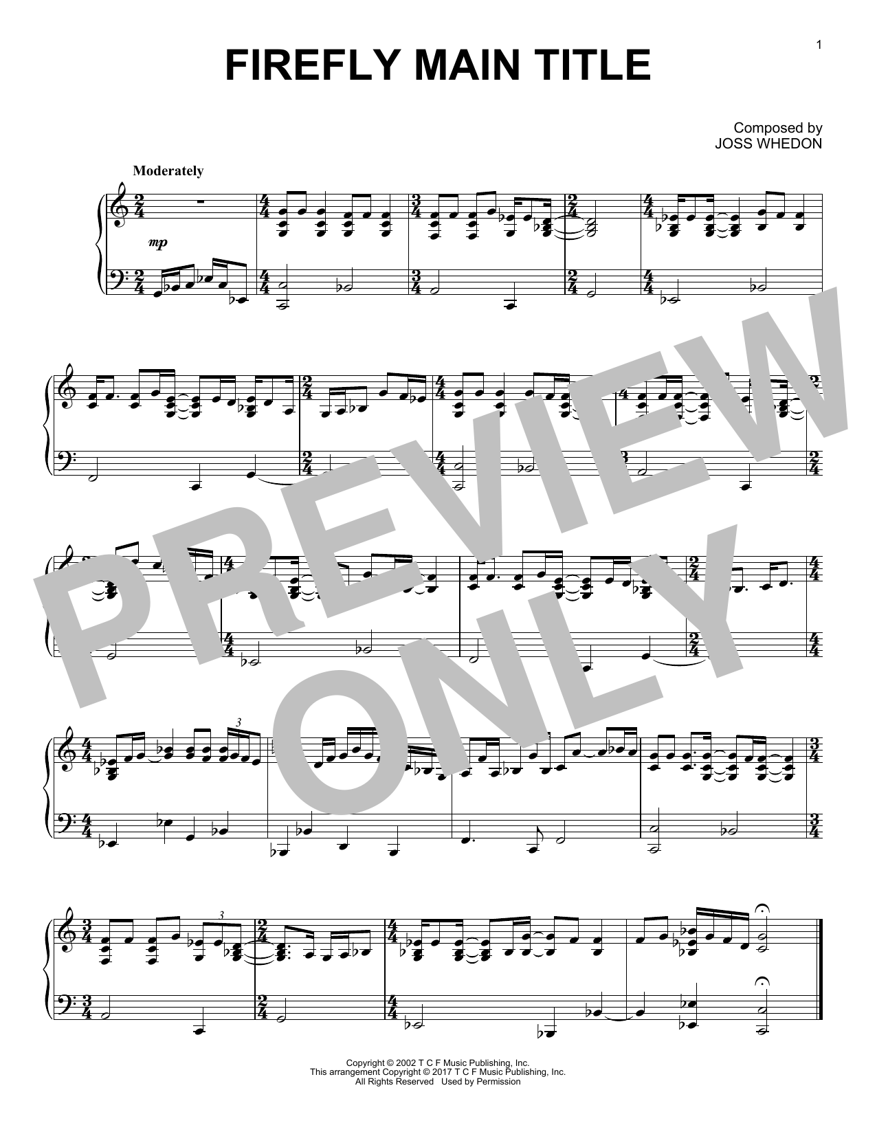 Learn to play Joss Whedon Firefly Main Title sheet music for Piano Solo in minutes. Price: 6.9900$ Joss Whedon Firefly Main Title sheet music notes and chords arranged for Piano Solo