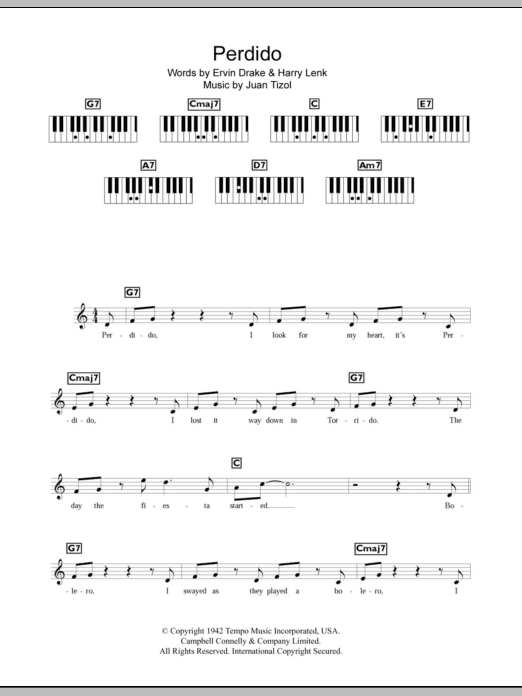 Juan Tizol Perdido sheet music notes and chords. Download Printable PDF.