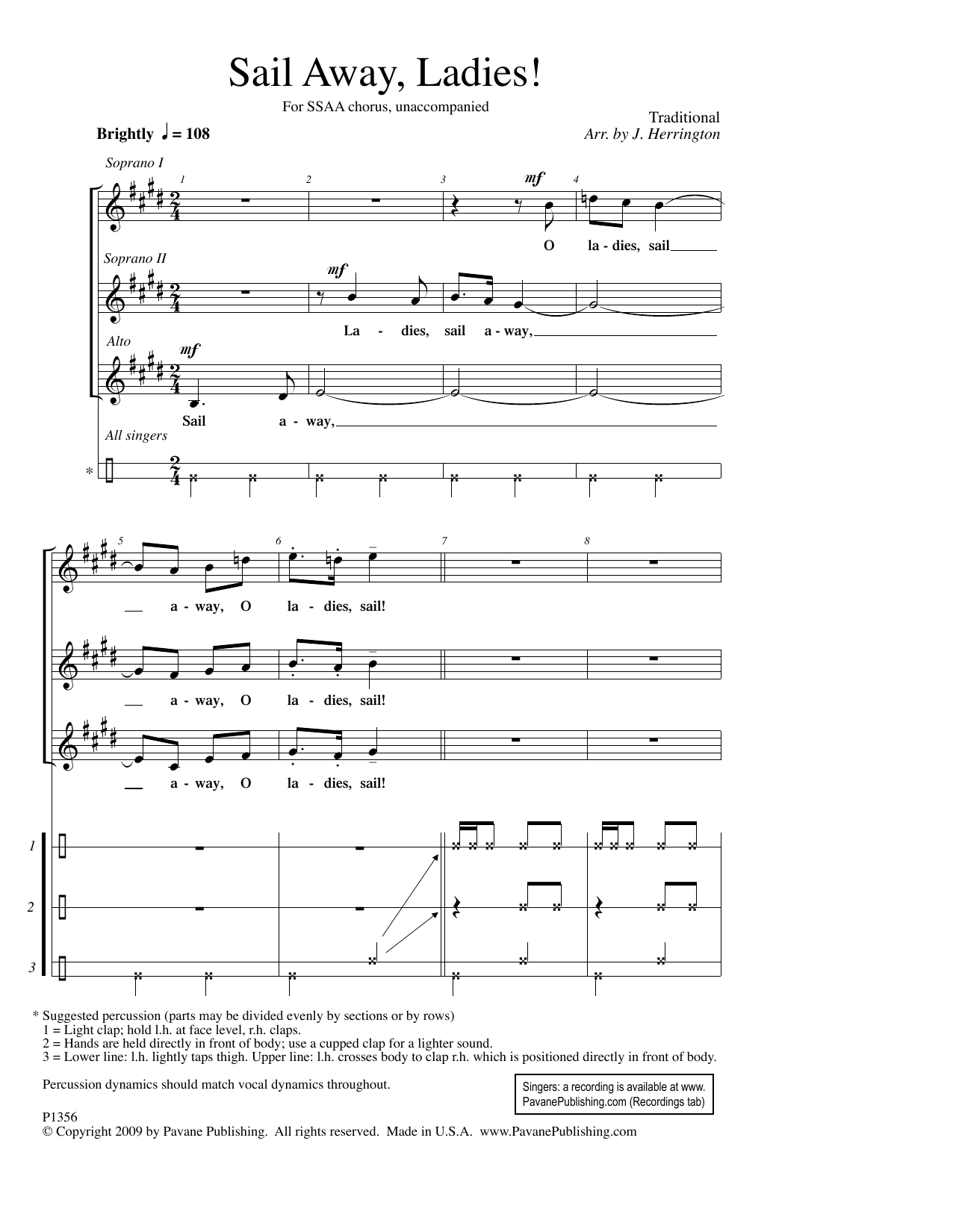 Learn to play Judith Herrington Sail Away, Ladies! sheet music for SSA Choir in minutes. Price: 3.9900$ Judith Herrington Sail Away, Ladies! sheet music notes and chords arranged for SSA Choir