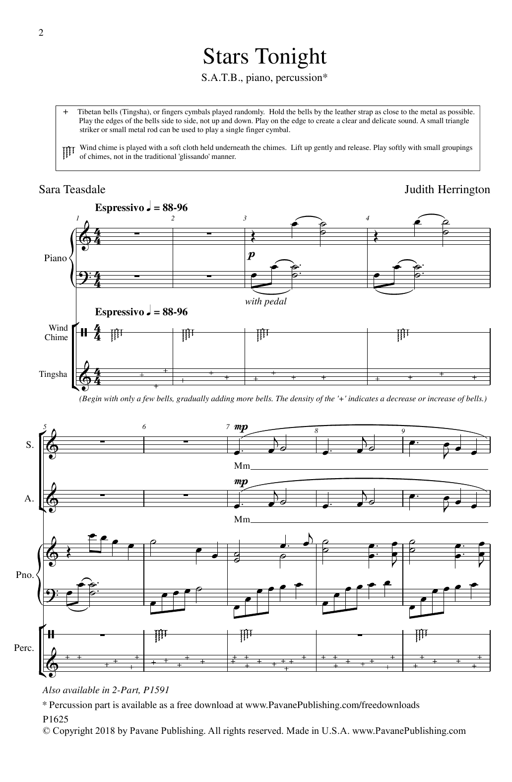 Judith Herrington Stars Tonight sheet music notes and chords. Download Printable PDF.