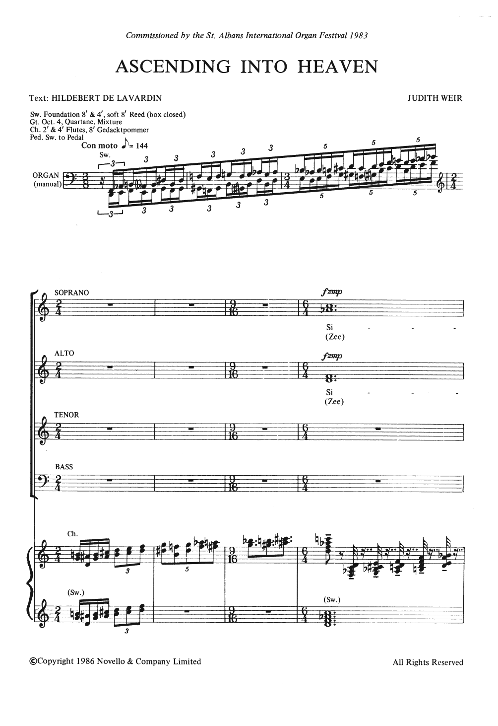 Judith Weir Ascending Into Heaven sheet music notes and chords. Download Printable PDF.