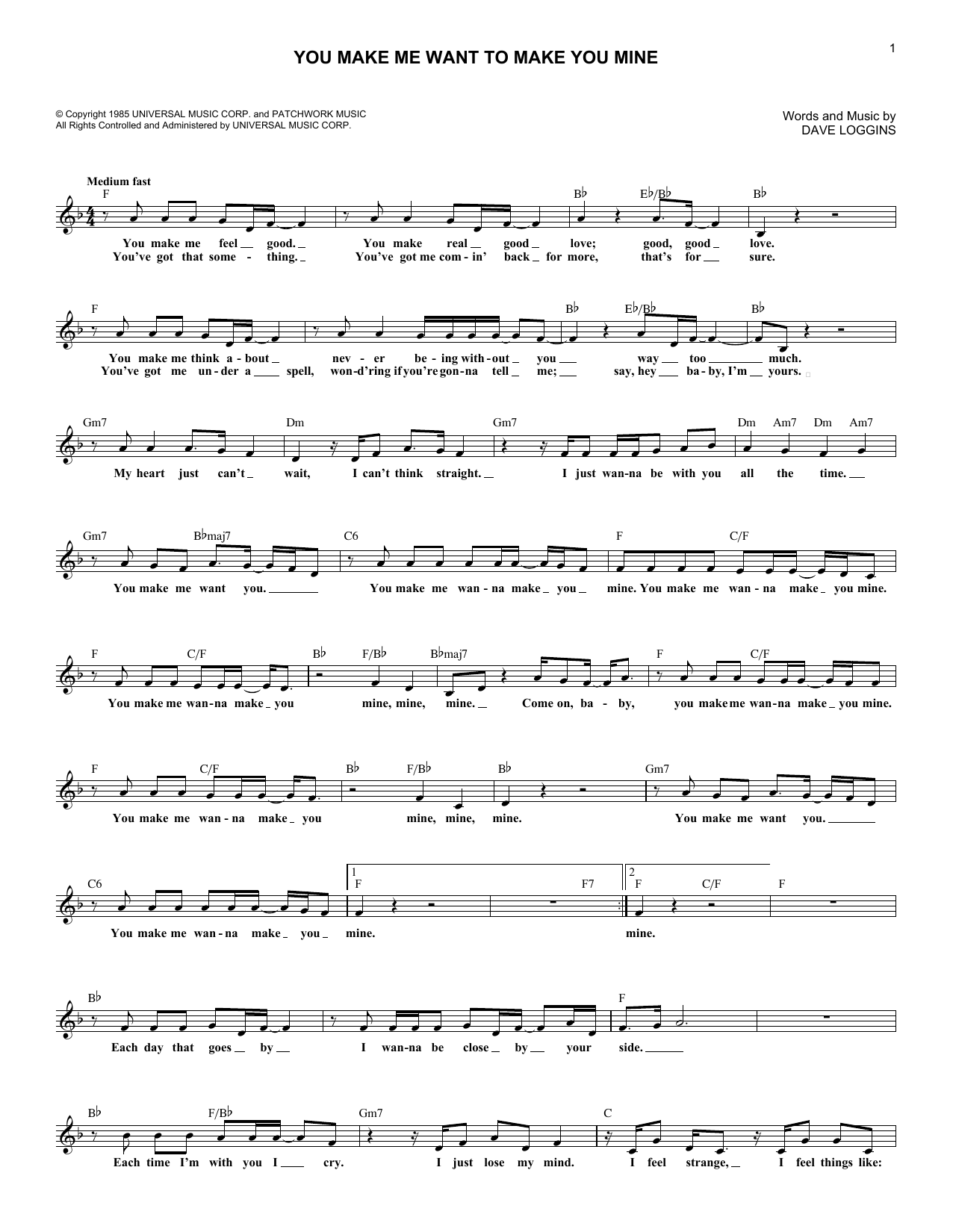 Learn to play Juice Newton You Make Me Want To Make You Mine sheet music for Lead Sheet / Fake Book in minutes. Price: 5.9900$ Juice Newton You Make Me Want To Make You Mine sheet music notes and chords arranged for Lead Sheet / Fake Book