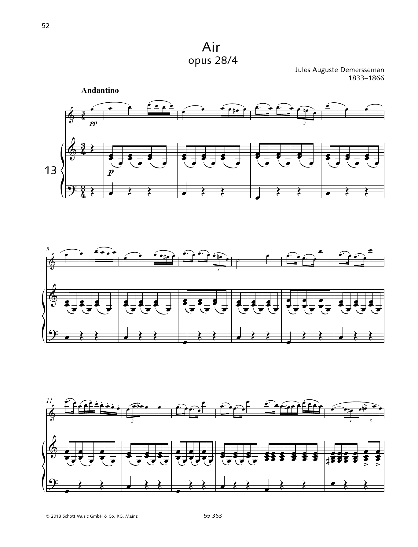 Jules Auguste Demersseman Air sheet music notes and chords. Download Printable PDF.