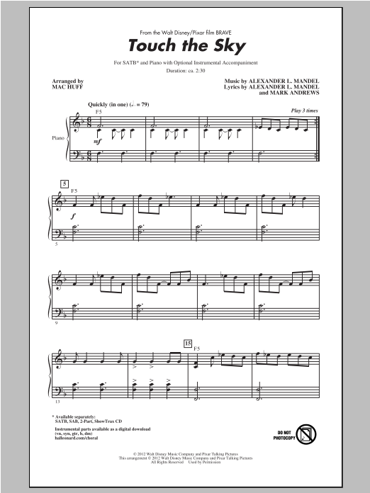 Julie Fowlis Touch The Sky From Brave Arr Mac Huff Sheet