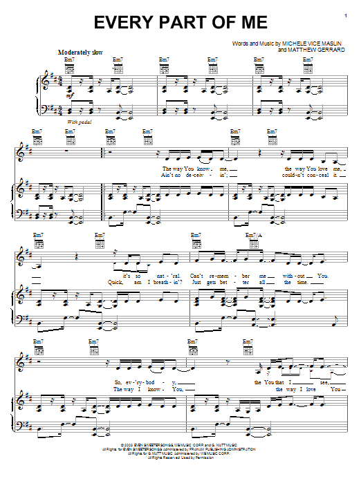 Jump5 Every Part Of Me sheet music notes and chords. Download Printable PDF.