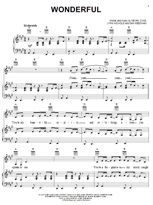 Jump5 Wonderful sheet music notes and chords. Download Printable PDF.