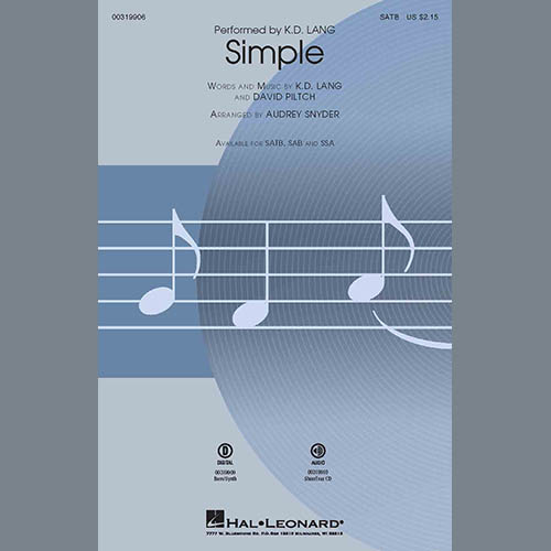 k.d. lang Download Printable PDF Score Easily Download k.d. lang Printable PDF piano music notes, guitar tabs for SSA Choir. Transpose or transcribe this score in no time - Learn how to play song progression.