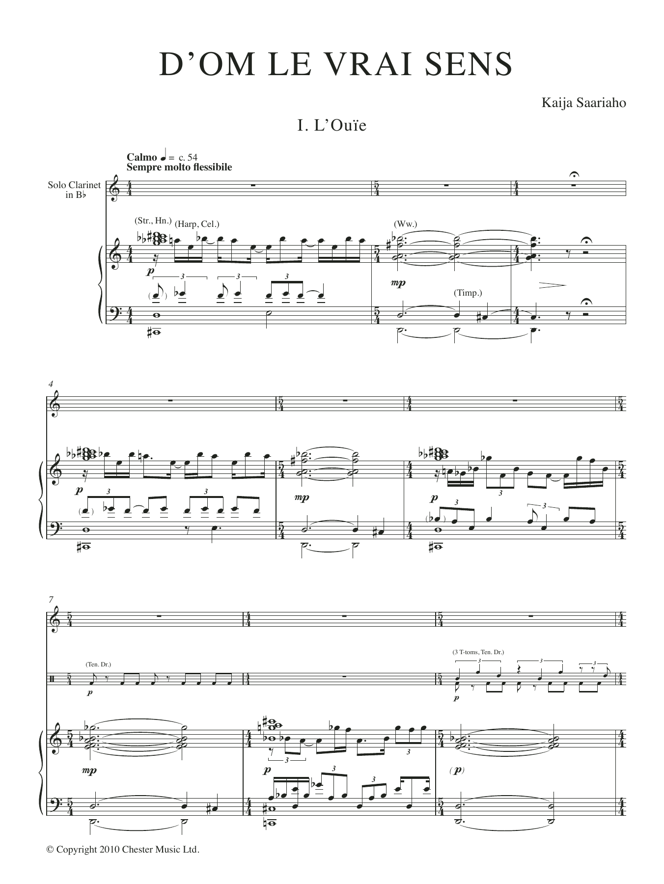 Kaija Saariaho D'OM LE VRAI SENS (piano reduction) sheet music notes and chords. Download Printable PDF.