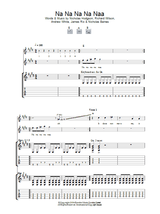 Learn to play Kaiser Chiefs Na Na Na Na Naa sheet music for Guitar Tab in minutes. Kaiser Chiefs Na Na Na Na Naa sheet music notes and chords. Download Printable PDF.