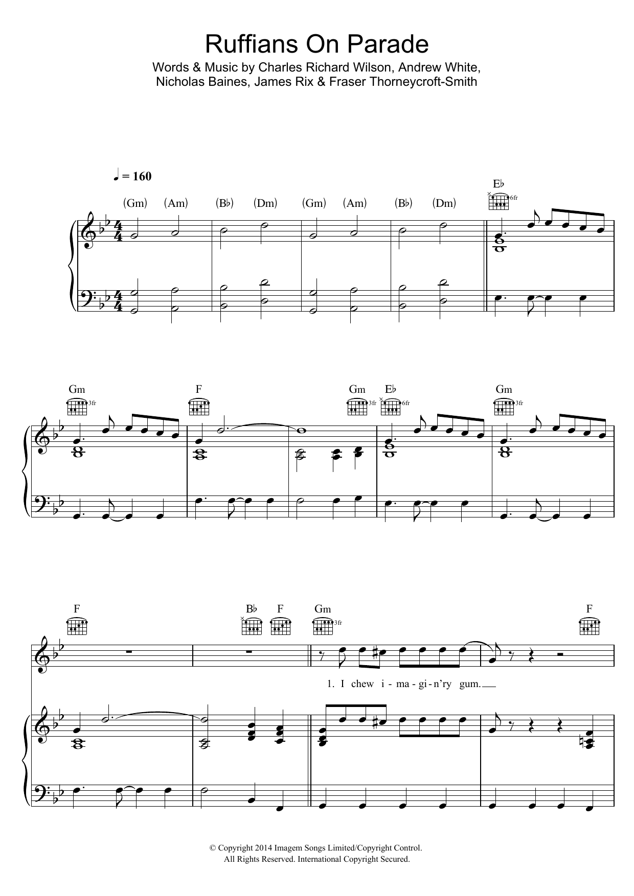 Learn to play Kaiser Chiefs Ruffians On Parade sheet music for Piano, Vocal & Guitar (Right-Hand Melody) in minutes. Kaiser Chiefs Ruffians On Parade sheet music notes and chords. Download Printable PDF.