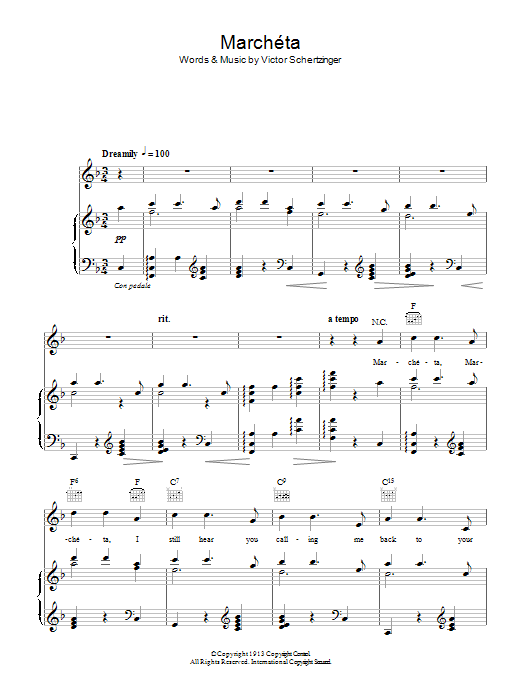 Karl Denver Marcheta sheet music notes and chords. Download Printable PDF.