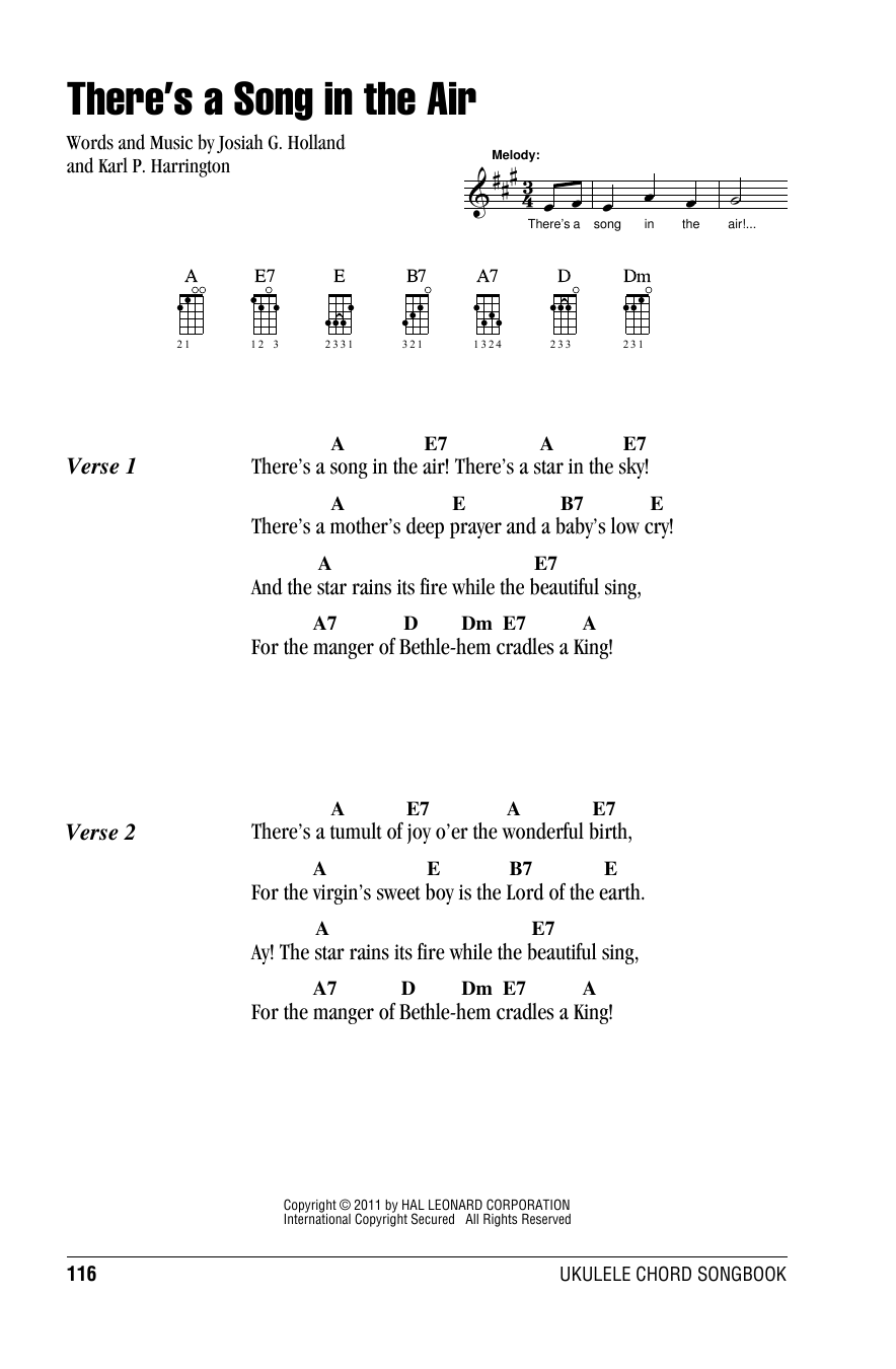 Learn to play Karl P. Harrington There's A Song In The Air sheet music for Lead Sheet / Fake Book in minutes. Karl P. Harrington There's A Song In The Air sheet music notes and chords. Download Printable PDF.