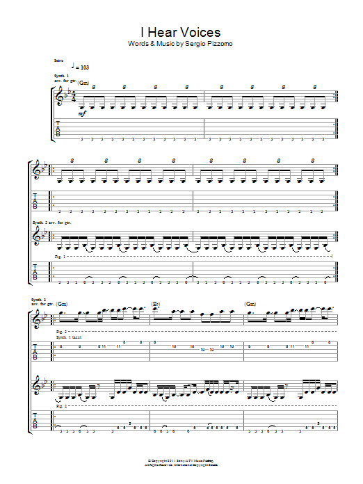 Kasabian I Hear Voices sheet music notes and chords. Download Printable PDF.