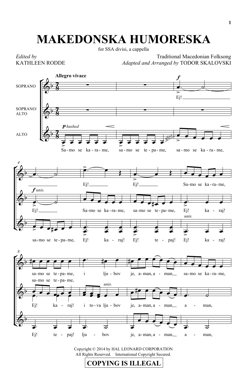 Kathleen Rodde Makedonska Humoreska sheet music notes and chords. Download Printable PDF.