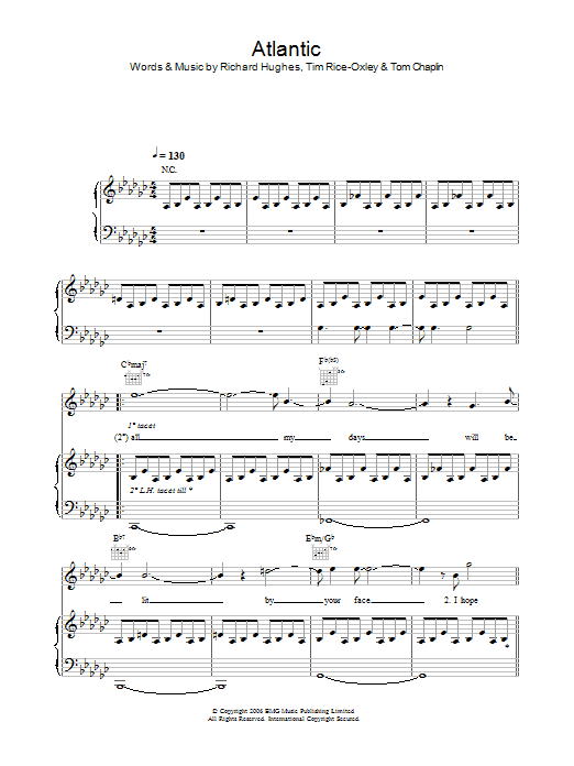 Learn to play Keane Atlantic sheet music for Easy Piano in minutes. Keane Atlantic sheet music notes and chords. Download Printable PDF.