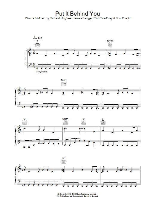 Keane Put It Behind You sheet music notes and chords. Download Printable PDF.