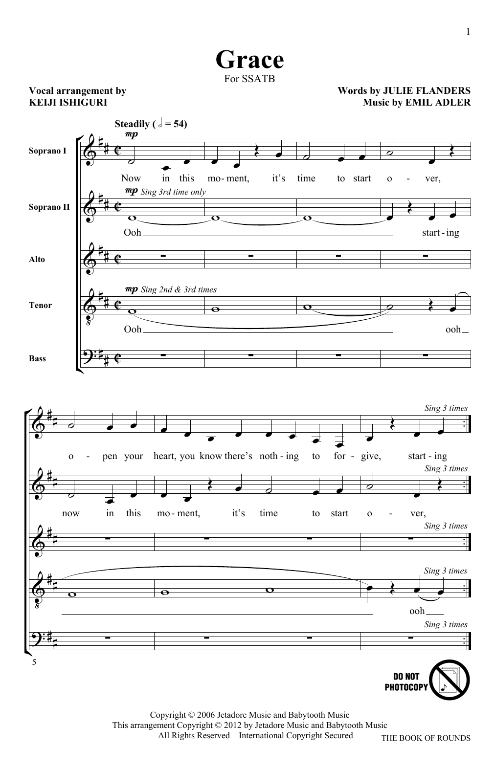 Learn to play Keiji Ishiguri Grace sheet music for SATB Choir in minutes. Price: 3.9900$ Keiji Ishiguri Grace sheet music notes and chords arranged for SATB Choir