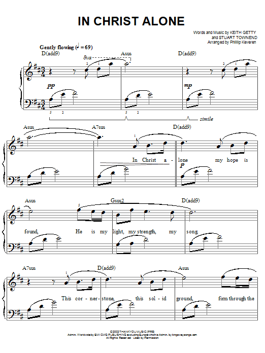 Keith & Kristyn Getty In Christ Alone (arr. Phillip Keveren) sheet music notes and chords. Download Printable PDF.