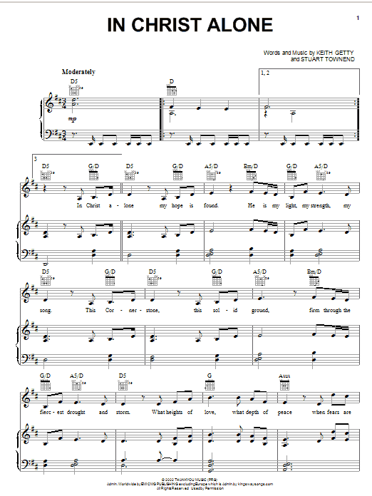 Keith Kristyn Getty In Christ Alone Sheet Music PDF Notes Chords 