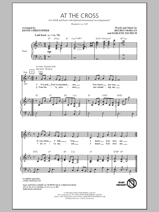 Reuben Morgan At The Cross (arr. Keith Christopher) sheet music notes and chords. Download Printable PDF.