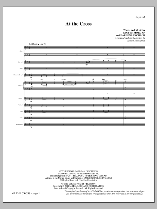 Learn to play Keith Christopher At The Cross - Full Score sheet music for Choir Instrumental Pak in minutes. Price: 8.9900$ Keith Christopher At The Cross - Full Score sheet music notes and chords arranged for Choir Instrumental Pak