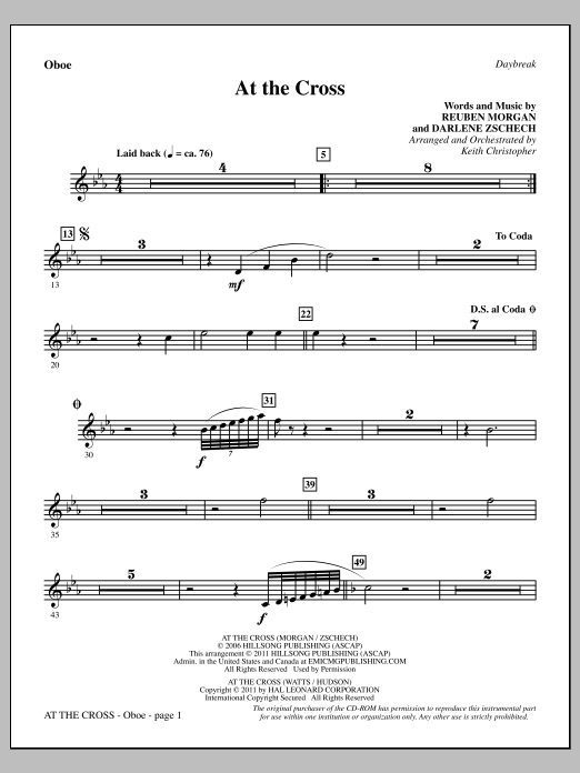 Learn to play Keith Christopher At The Cross - Oboe sheet music for Choir Instrumental Pak in minutes. Price: 8.9900$ Keith Christopher At The Cross - Oboe sheet music notes and chords arranged for Choir Instrumental Pak