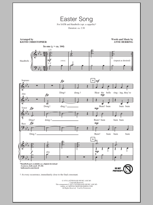 Keith Christopher Easter Song sheet music notes and chords. Download Printable PDF.