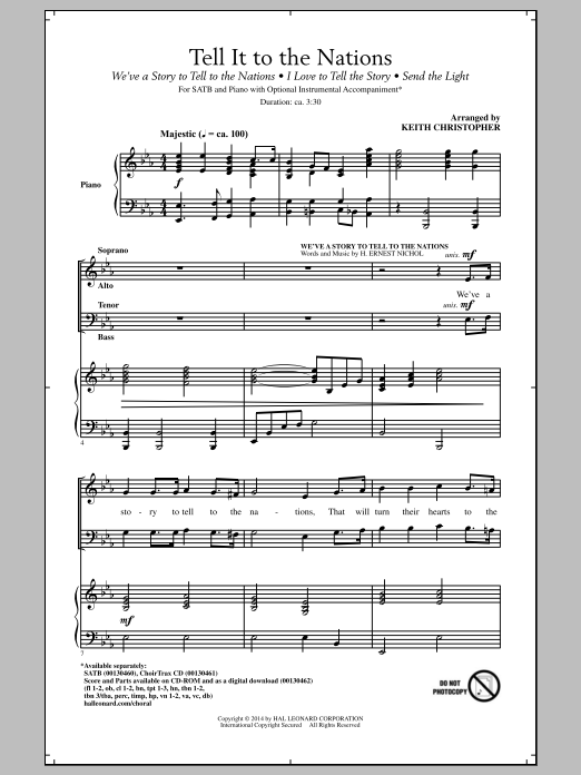 Learn to play Keith Christopher I Love To Tell The Story sheet music for SATB Choir in minutes. Price: 3.9900$ Keith Christopher I Love To Tell The Story sheet music notes and chords arranged for SATB Choir
