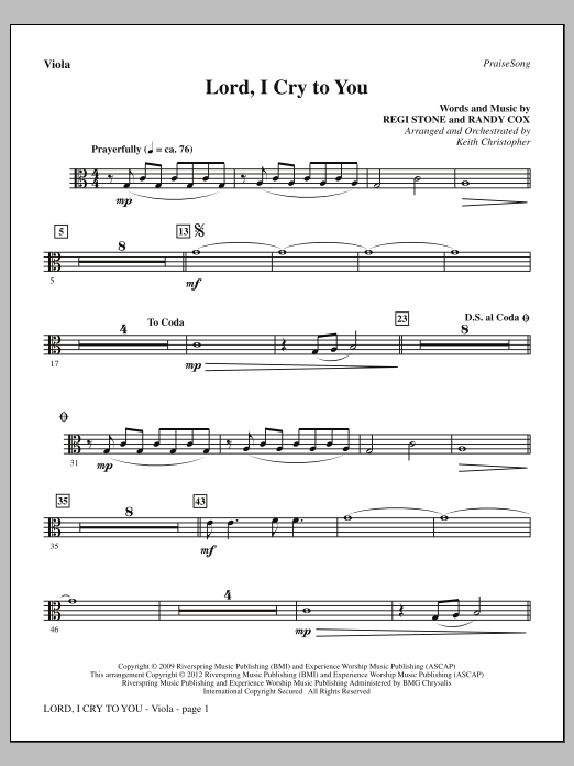 Learn to play Keith Christopher Lord, I Cry To You - Viola sheet music for Choir Instrumental Pak in minutes. Price: 8.9900$ Keith Christopher Lord, I Cry To You - Viola sheet music notes and chords arranged for Choir Instrumental Pak